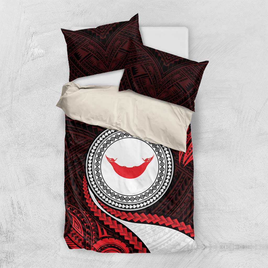 Easter Island Bedding Set Moai Statues Polynesian Style LT05 US Twin 172cm x 218cm Red - Polynesian Pride