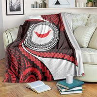 Easter Island Blanket Moai Statues Polynesian Style LT05 Red - Polynesian Pride