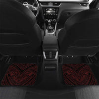 Easter Island Car Mats Moai Statues Polynesian Style LT05 Set 2pcs - Back Red - Polynesian Pride