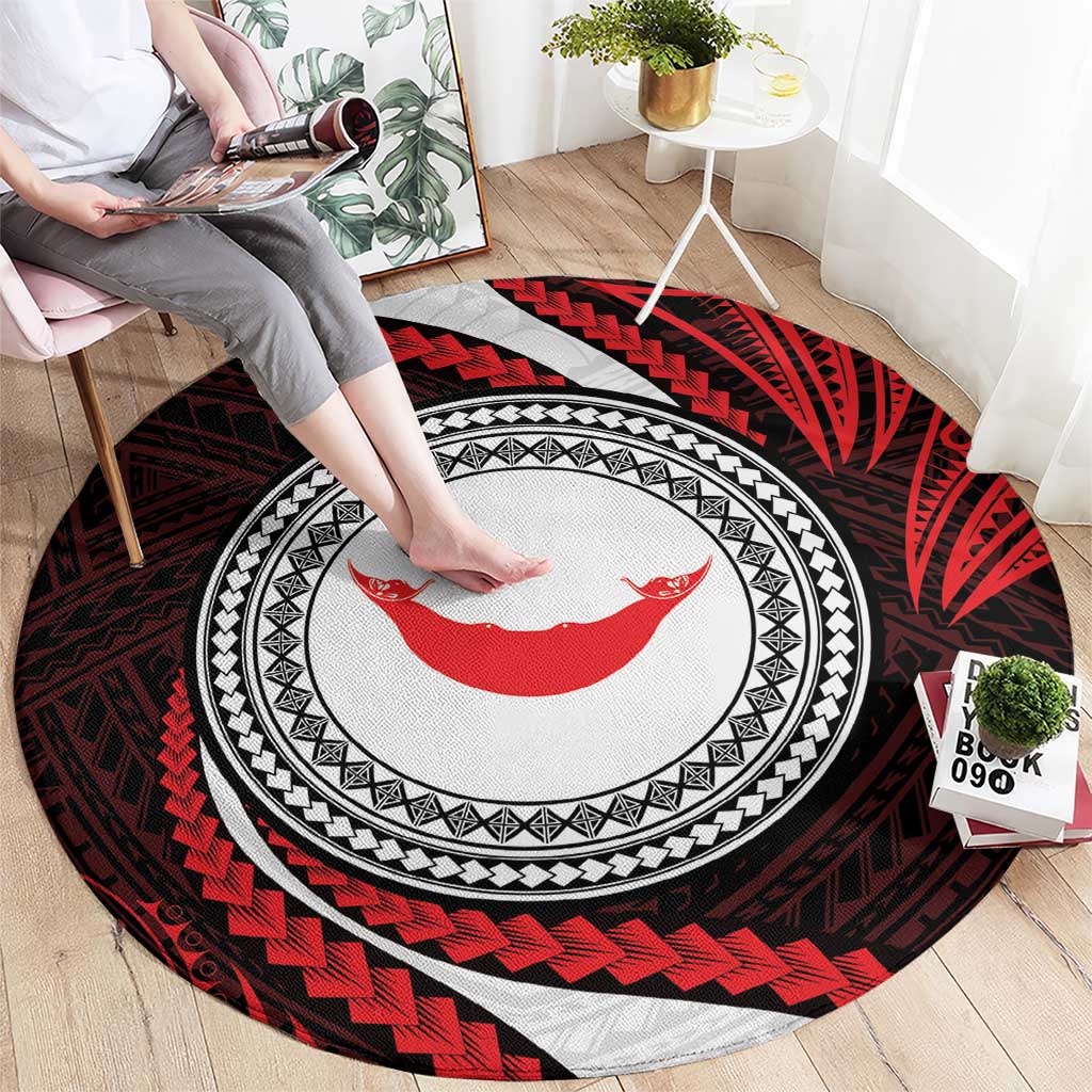 Easter Island Round Carpet Moai Statues Polynesian Style LT05 - Polynesian Pride