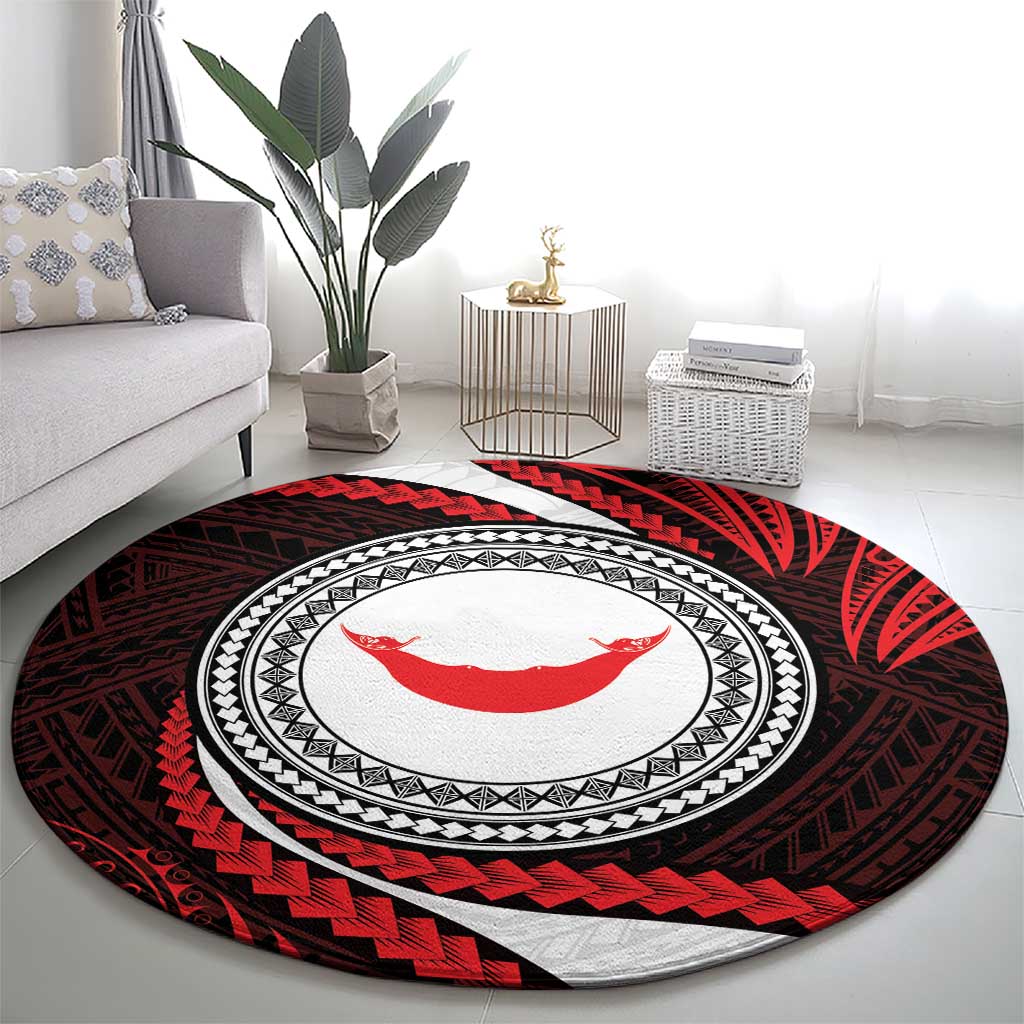 Easter Island Round Carpet Moai Statues Polynesian Style LT05 - Polynesian Pride