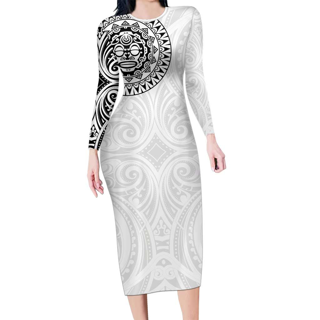 New Zealand Aotearoa Long Sleeve Bodycon Dress Maori Te Mata O Rongokako