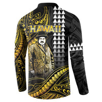 Hawaii Kuhio The Citizen Prince Button Sweatshirt Gold Polynesian Tribal Tattoo LT05 - Polynesian Pride