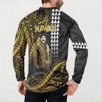 Hawaii Kuhio The Citizen Prince Button Sweatshirt Gold Polynesian Tribal Tattoo LT05 - Polynesian Pride