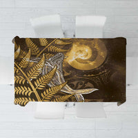 New Zealand Matariki Tablecloth Maori Koru With Humpback Whale Gold LT05 Gold - Polynesian Pride