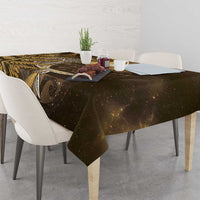New Zealand Matariki Tablecloth Maori Koru With Humpback Whale Gold LT05 - Polynesian Pride