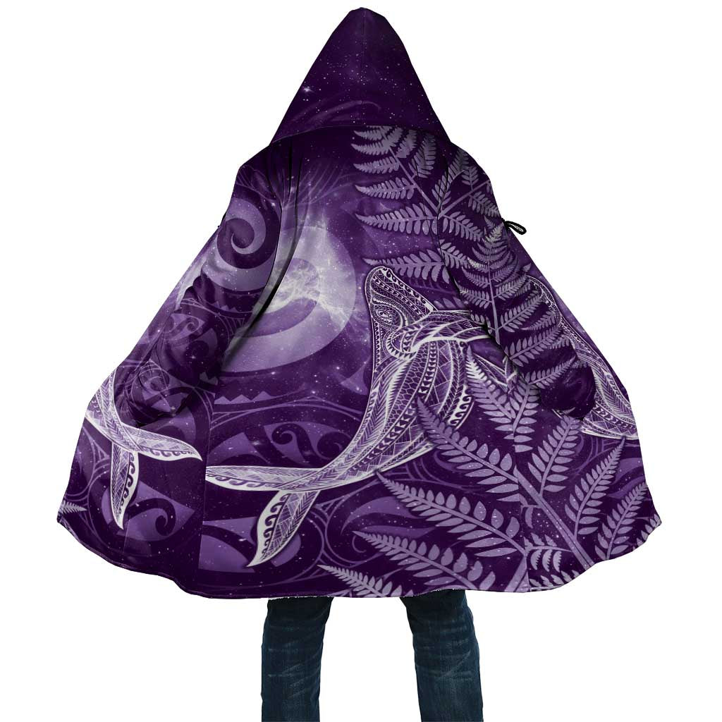 New Zealand Matariki Cloak Maori Koru With Humpback Whale Purple LT05 Unisex Purple - Polynesian Pride