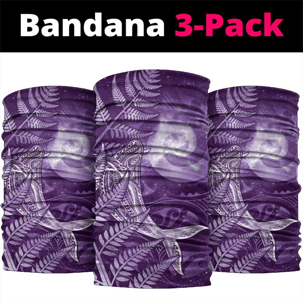 New Zealand Matariki Neck Gaiter Maori Koru With Humpback Whale Purple LT05 package One Size: 25*50cm Purple - Polynesian Pride