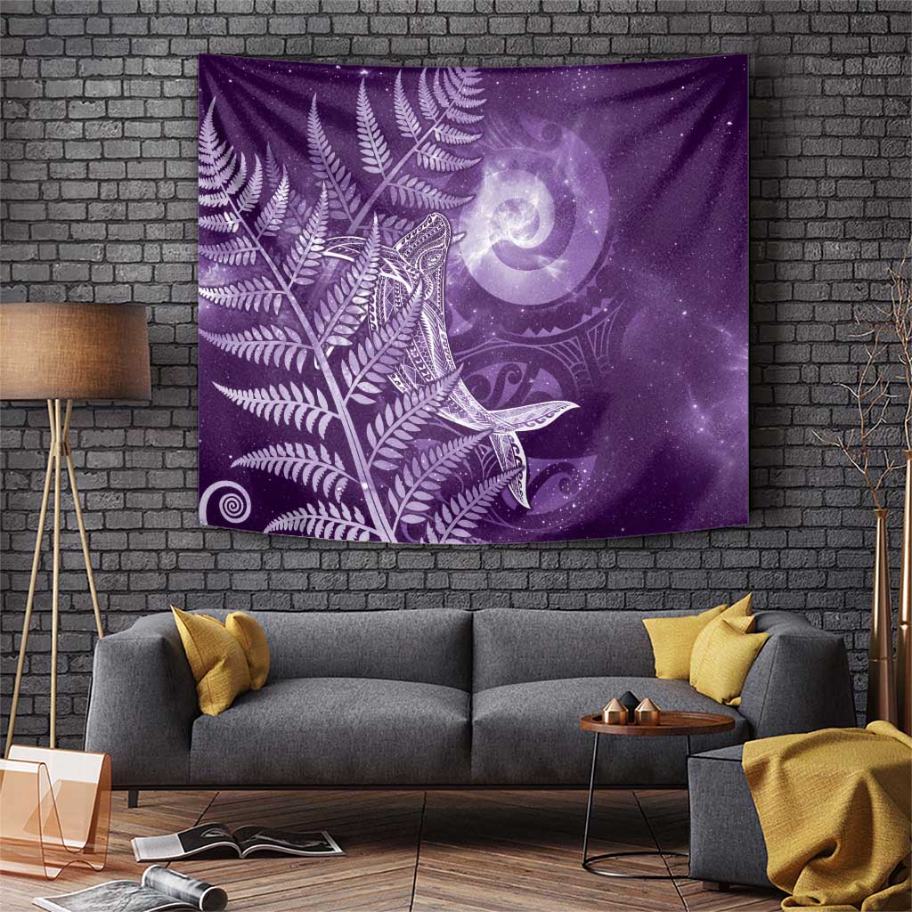 New Zealand Matariki Tapestry Maori Koru With Humpback Whale Purple LT05 Purple - Polynesian Pride