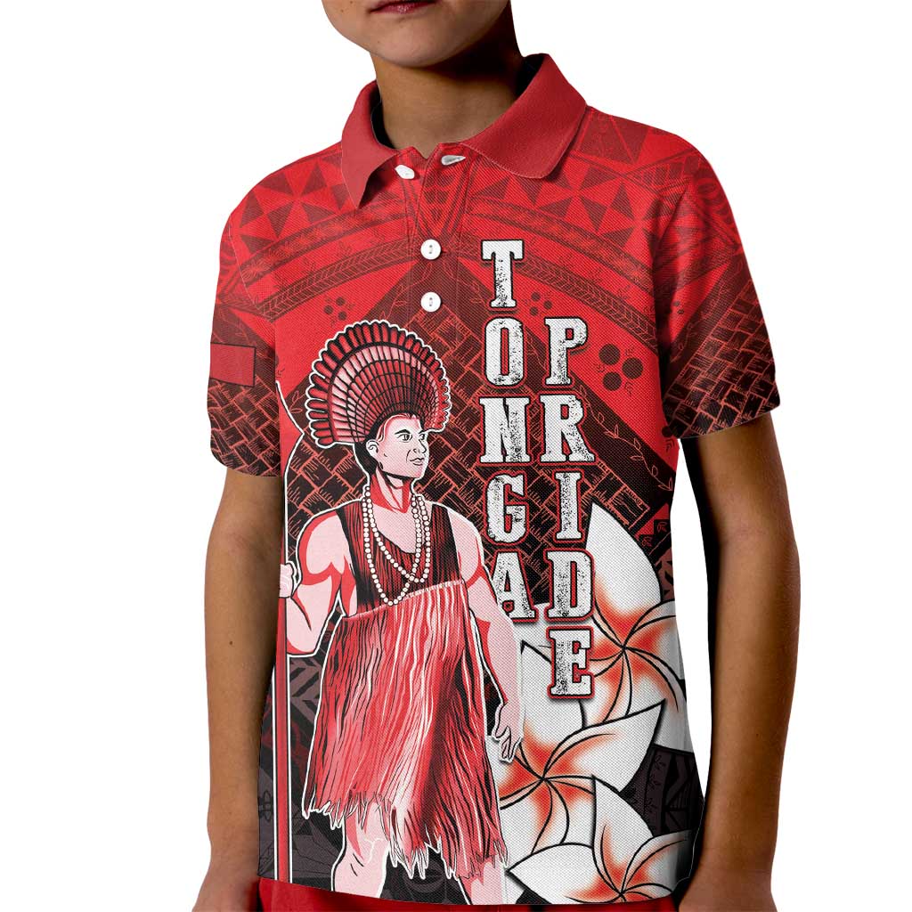 The First King Of Tonga Kid Polo Shirt Tongan Pride LT05 Kid Red - Polynesian Pride