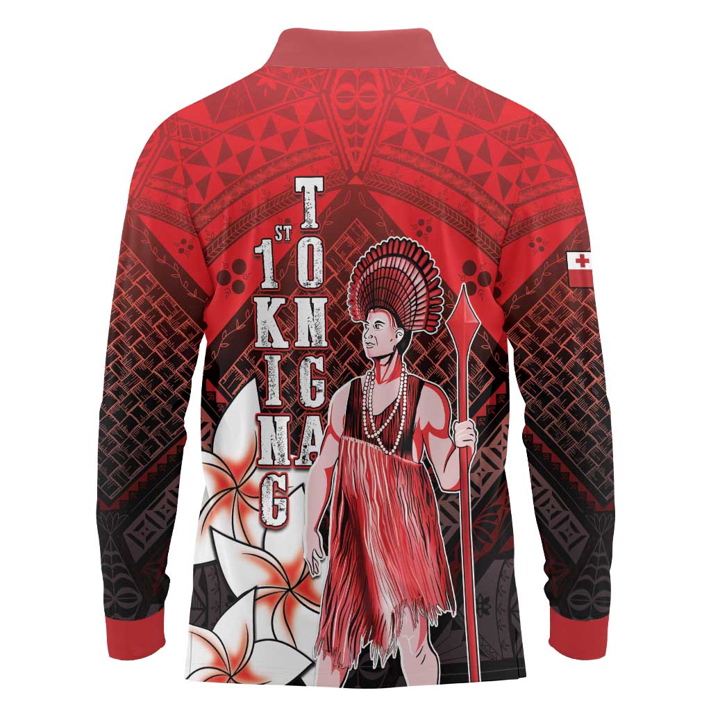 The First King Of Tonga Long Sleeve Polo Shirt Tongan Pride LT05 - Polynesian Pride
