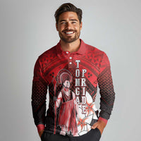 The First King Of Tonga Long Sleeve Polo Shirt Tongan Pride LT05 - Polynesian Pride