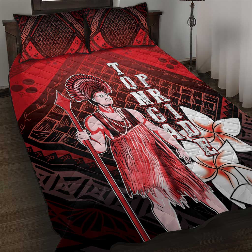 The First King Of Tonga Quilt Bed Set Tongan Pride LT05 Red - Polynesian Pride