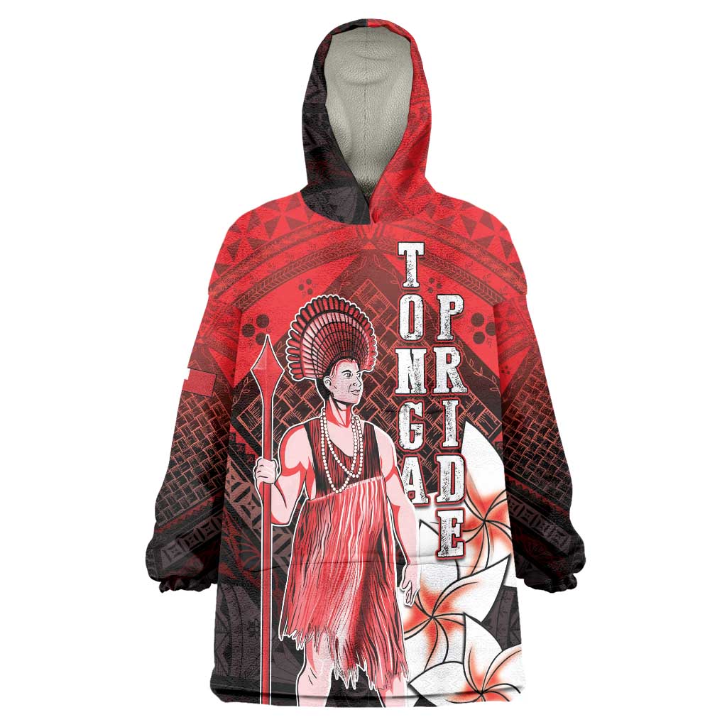 The First King Of Tonga Wearable Blanket Hoodie Tongan Pride LT05 One Size Red - Polynesian Pride
