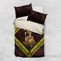 Tonga First King Bedding Set Ahoeitu Know Your Roots LT05 US Twin 172cm x 218cm Maroon - Polynesian Pride