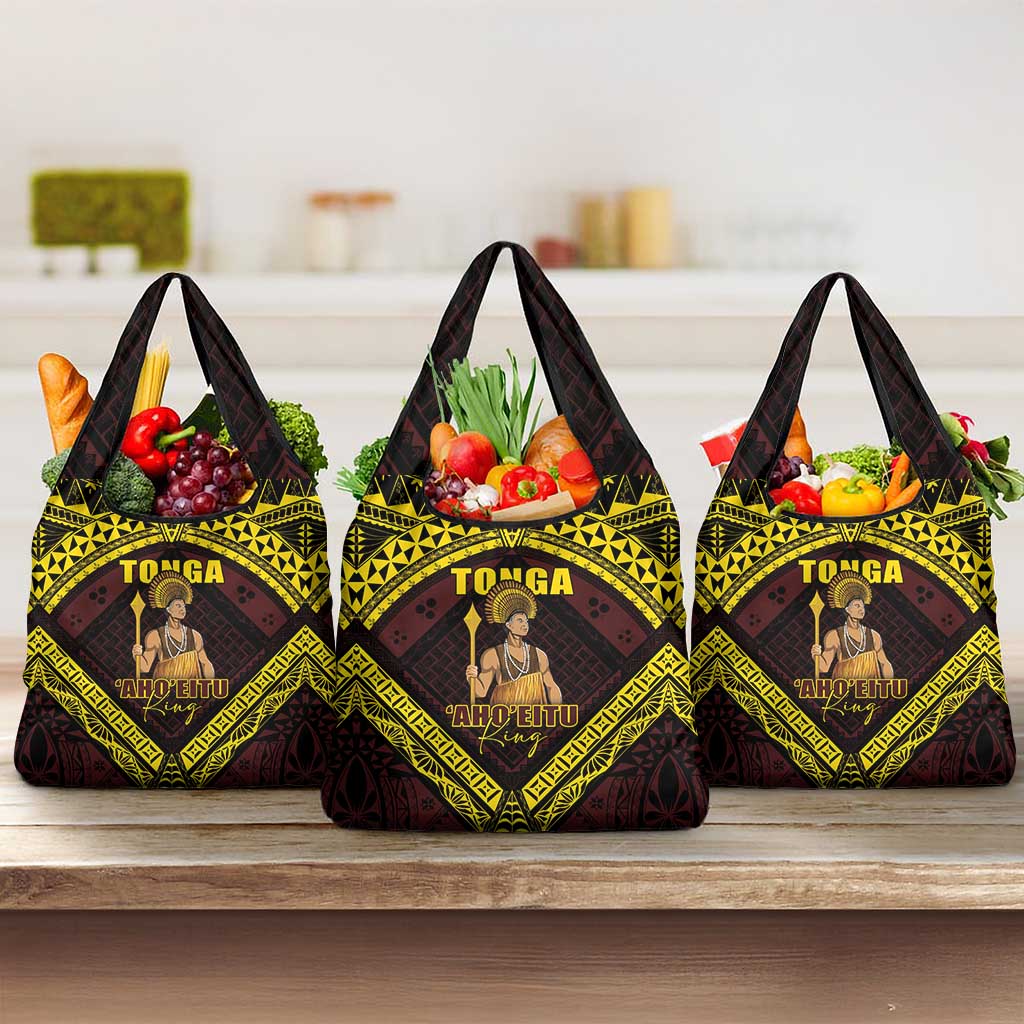 Tonga First King Grocery Bag Ahoeitu Know Your Roots LT05 3-pack One Size Maroon - Polynesian Pride