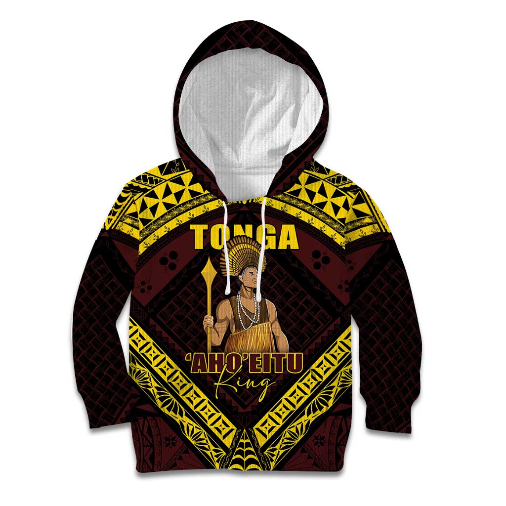 Tonga First King Kid Hoodie Ahoeitu Know Your Roots LT05 Hoodie Maroon - Polynesian Pride