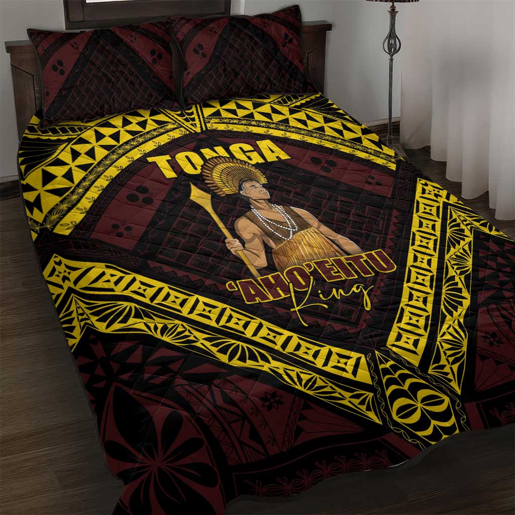 Tonga First King Quilt Bed Set Ahoeitu Know Your Roots LT05 Maroon - Polynesian Pride