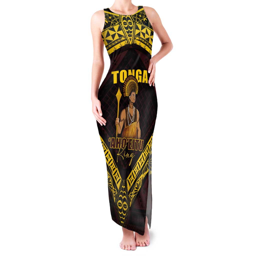 Tonga First King Tank Maxi Dress Ahoeitu Know Your Roots LT05 Women Maroon - Polynesian Pride