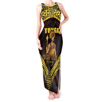 Tonga First King Tank Maxi Dress Ahoeitu Know Your Roots LT05 Women Maroon - Polynesian Pride