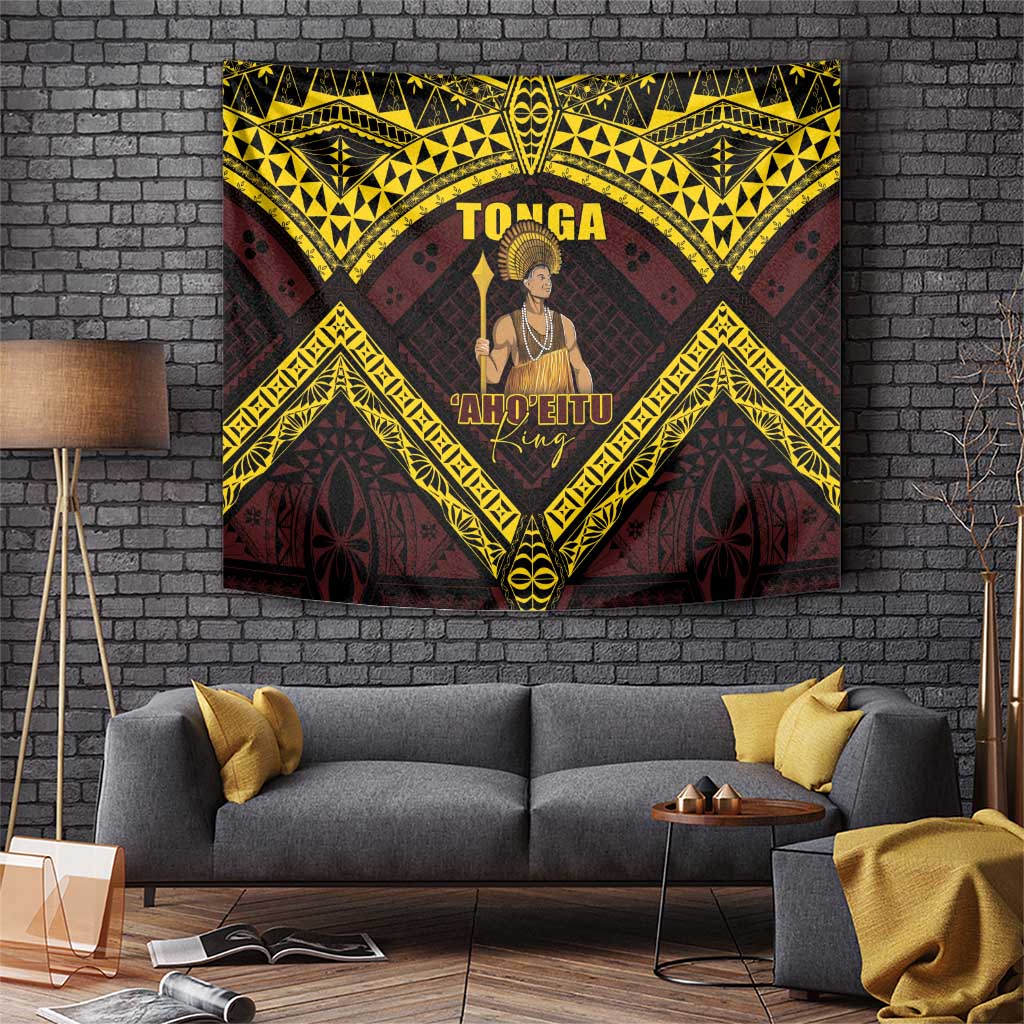 Tonga First King Tapestry Ahoeitu Know Your Roots LT05 Maroon - Polynesian Pride