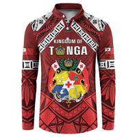 Tonga Emancipation Day Button Sweatshirt Tongan Kupesi Pattern LT05 Red - Polynesian Pride