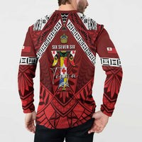 Tonga Emancipation Day Button Sweatshirt Tongan Kupesi Pattern LT05 - Polynesian Pride