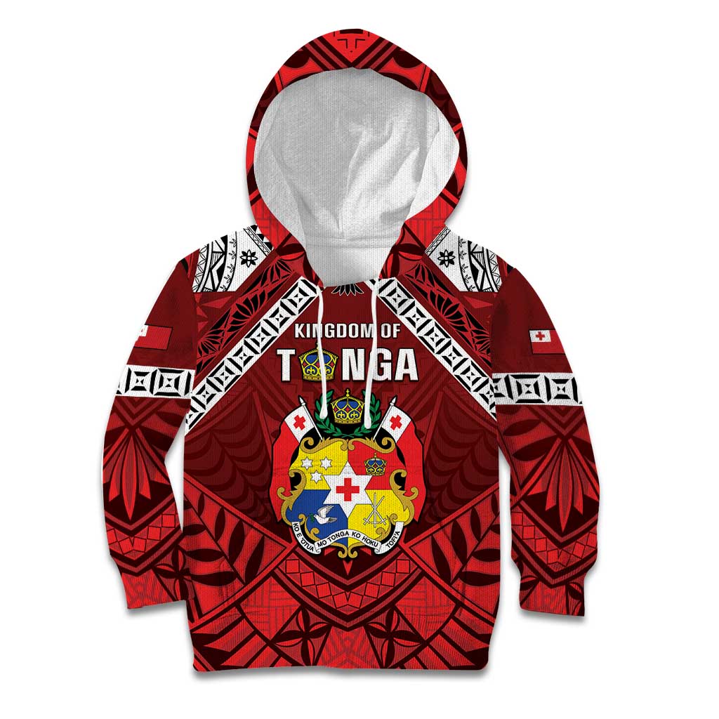 Tonga Emancipation Day Kid Hoodie Tongan Kupesi Pattern LT05 Hoodie Red - Polynesian Pride