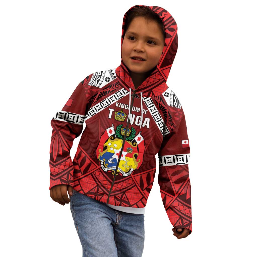 Tonga Emancipation Day Kid Hoodie Tongan Kupesi Pattern LT05 - Polynesian Pride