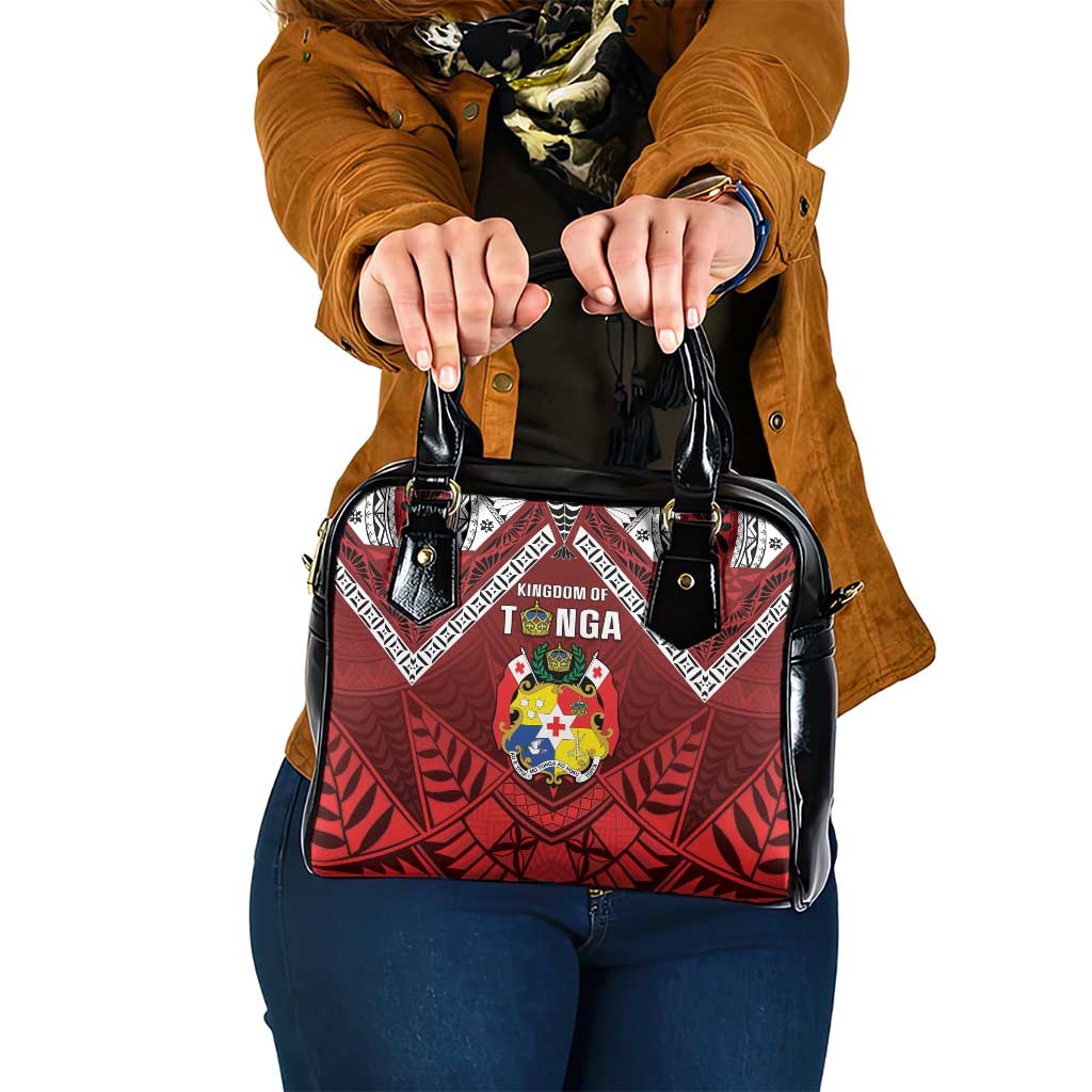 Tonga Emancipation Day Shoulder Handbag Tongan Kupesi Pattern LT05 One Size Red - Polynesian Pride
