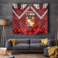 Tonga Emancipation Day Tapestry Tongan Kupesi Pattern LT05 Red - Polynesian Pride