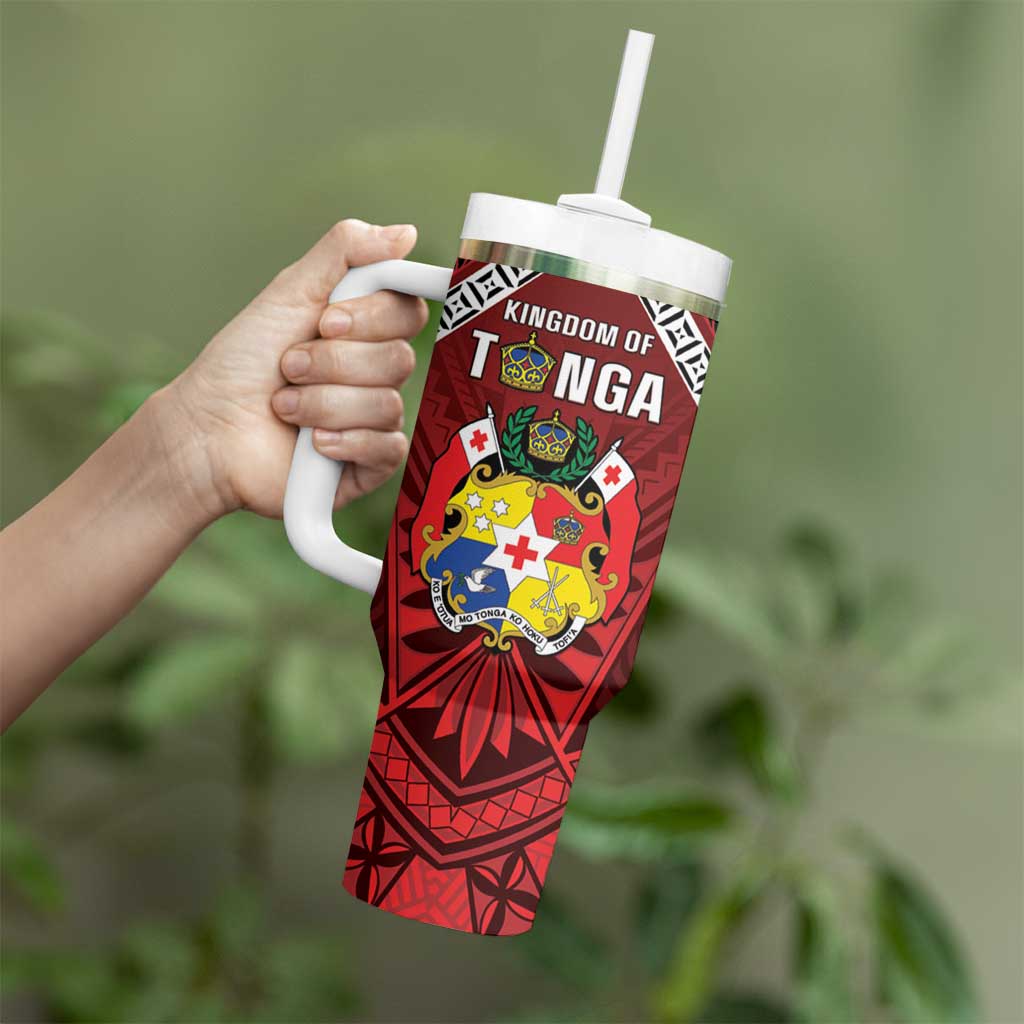 Tonga Emancipation Day Tumbler With Handle Tongan Kupesi Pattern LT05 - Polynesian Pride