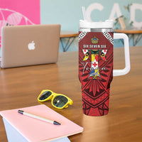 Tonga Emancipation Day Tumbler With Handle Tongan Kupesi Pattern LT05 - Polynesian Pride