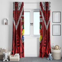 Tonga Emancipation Day Window Curtain Tongan Kupesi Pattern LT05 - Polynesian Pride