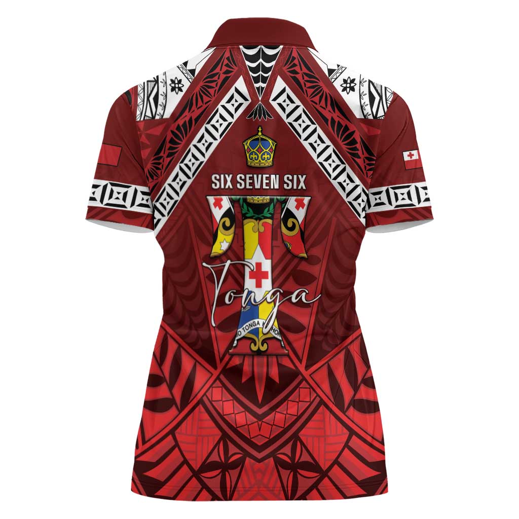 Tonga Emancipation Day Women Polo Shirt Tongan Kupesi Pattern LT05 - Polynesian Pride