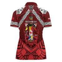 Tonga Emancipation Day Women Polo Shirt Tongan Kupesi Pattern LT05 - Polynesian Pride