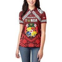 Tonga Emancipation Day Women Polo Shirt Tongan Kupesi Pattern LT05 - Polynesian Pride