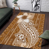 Tonga Kupesi Ngatu Area Rug Vintage Brown Plumeria LT05 Brown - Polynesian Pride