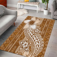 Tonga Kupesi Ngatu Area Rug Vintage Brown Plumeria LT05 - Polynesian Pride