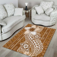 Tonga Kupesi Ngatu Area Rug Vintage Brown Plumeria LT05 - Polynesian Pride
