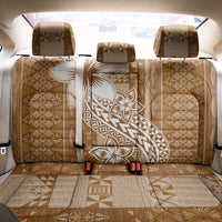 Tonga Kupesi Ngatu Back Car Seat Cover Vintage Brown Plumeria LT05 - Polynesian Pride
