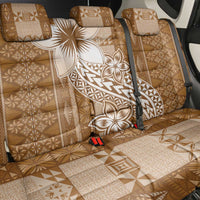 Tonga Kupesi Ngatu Back Car Seat Cover Vintage Brown Plumeria LT05 - Polynesian Pride