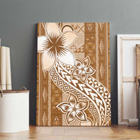 Tonga Kupesi Ngatu Canvas Wall Art Vintage Brown Plumeria LT05 - Polynesian Pride