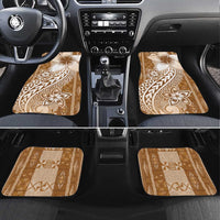 Tonga Kupesi Ngatu Car Mats Vintage Brown Plumeria LT05 Set 4pcs Brown - Polynesian Pride