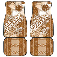 Tonga Kupesi Ngatu Car Mats Vintage Brown Plumeria LT05 - Polynesian Pride
