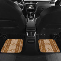 Tonga Kupesi Ngatu Car Mats Vintage Brown Plumeria LT05 Set 2pcs - Back Brown - Polynesian Pride