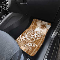 Tonga Kupesi Ngatu Car Mats Vintage Brown Plumeria LT05 - Polynesian Pride
