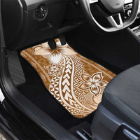 Tonga Kupesi Ngatu Car Mats Vintage Brown Plumeria LT05 - Polynesian Pride