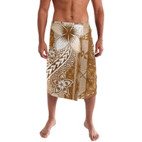 Tonga Kupesi Ngatu Lavalava Vintage Brown Plumeria LT05 Brown - Polynesian Pride