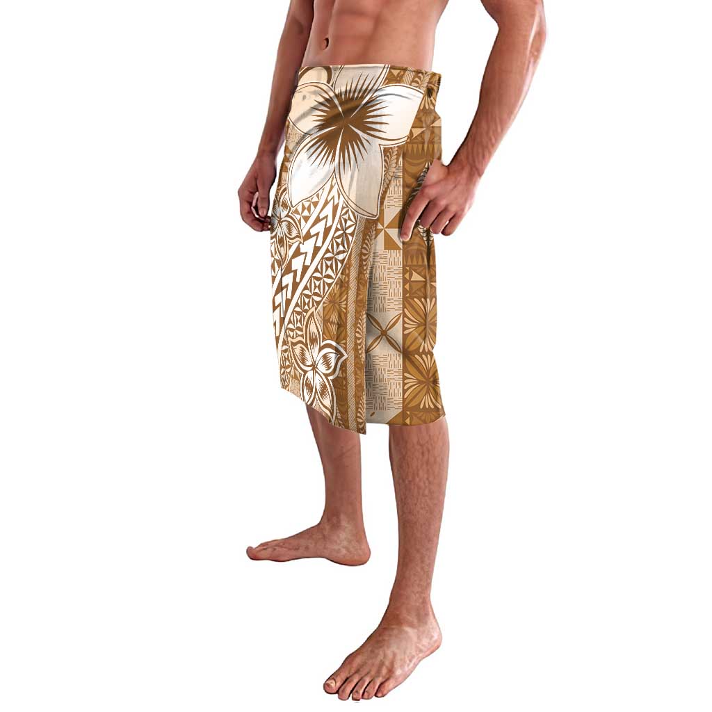 Tonga Kupesi Ngatu Lavalava Vintage Brown Plumeria LT05 - Polynesian Pride